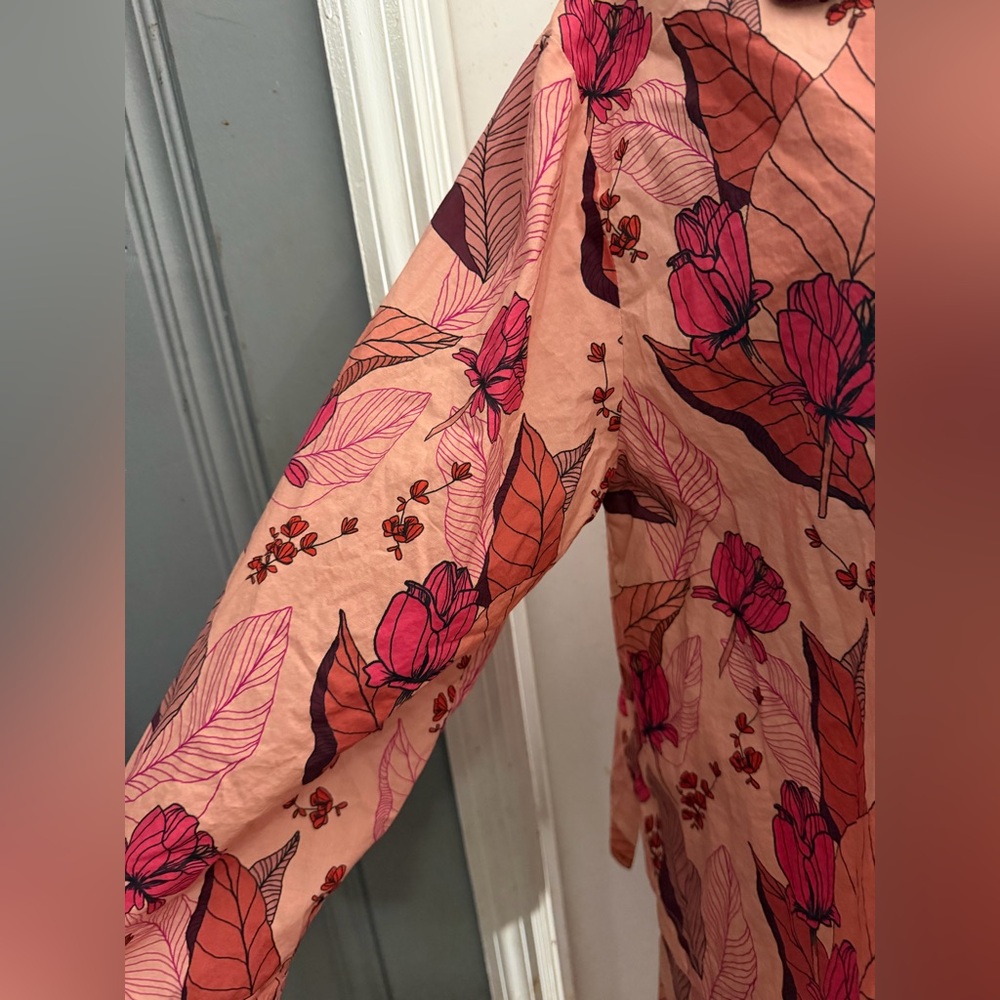 Mersea Rosewood Floral Cotton Pajama Set XL Botanical Lounge Sleepwear - Picture 6 of 10